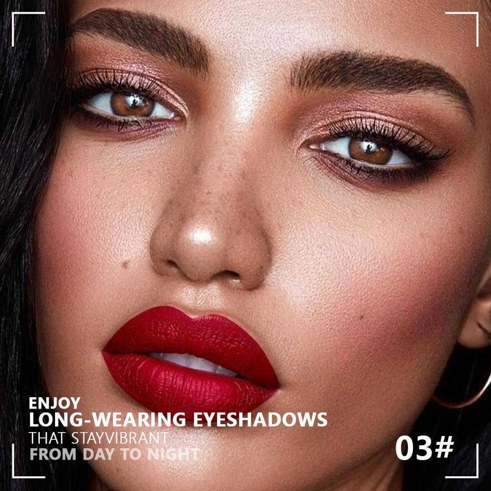 evpct Single Cream Eye Shadow Palette Pot Makeup for Older Women, Taupe Mauve Shimmer Glitter Metallic Monochrome Cream to Powder Eyeshadow Palette Eye Brightener, High Pigment Waterproof Blendable