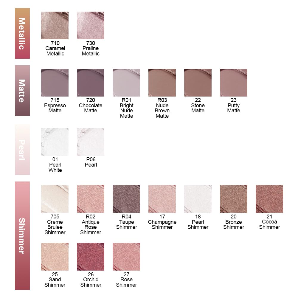 evpct Single Cream Eye Shadow Palette Pot Makeup for Older Women, Taupe Mauve Shimmer Glitter Metallic Monochrome Cream to Powder Eyeshadow Palette Eye Brightener, High Pigment Waterproof Blendable