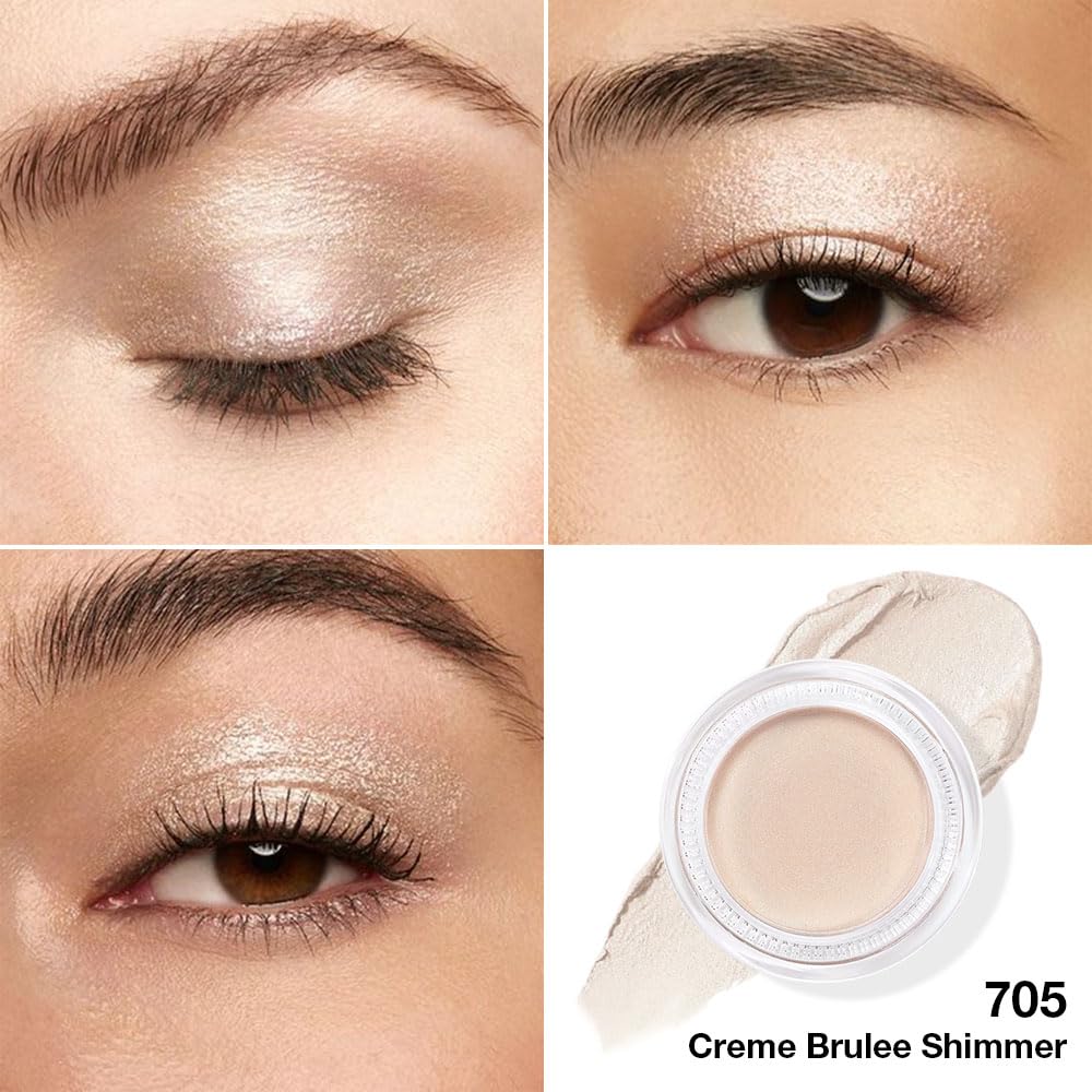 evpct Single Cream Eye Shadow Palette Pot Makeup for Older Women, Taupe Mauve Shimmer Glitter Metallic Monochrome Cream to Powder Eyeshadow Palette Eye Brightener, High Pigment Waterproof Blendable