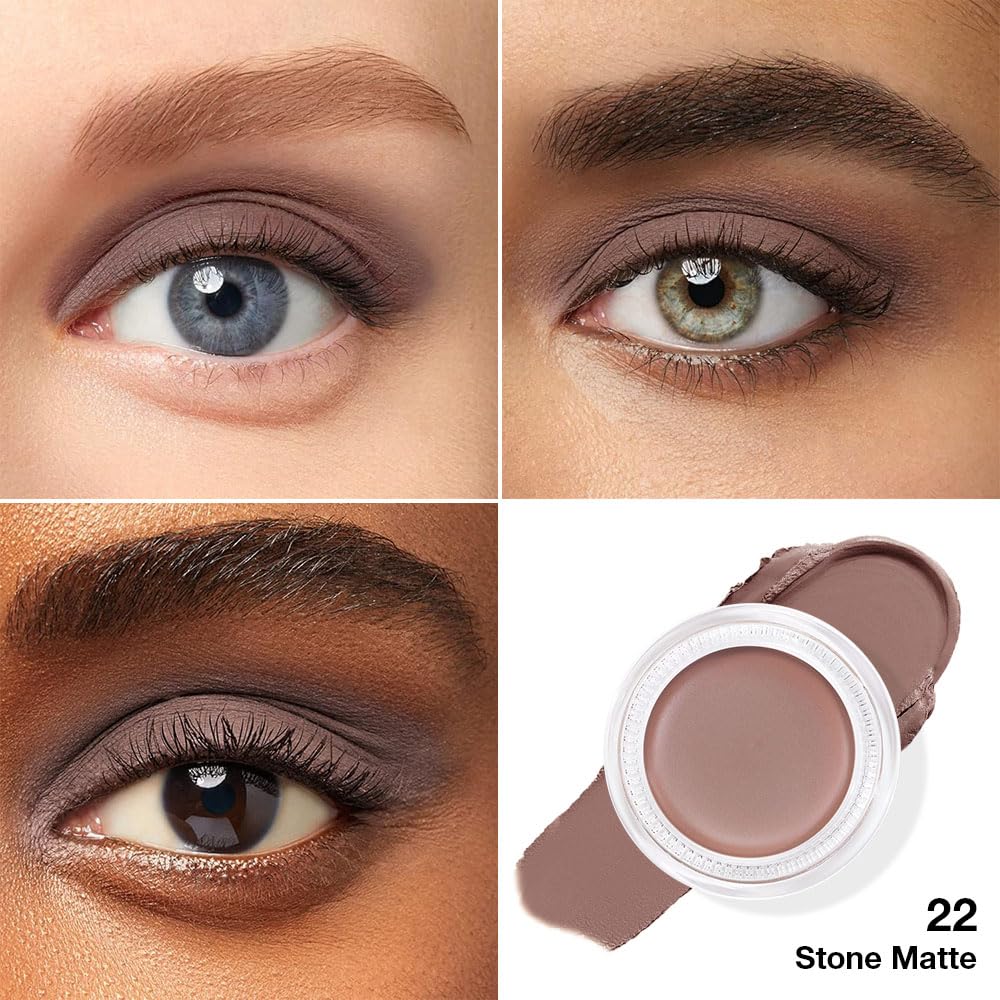 evpct Single Cream Eye Shadow Palette Pot Makeup for Older Women, Taupe Mauve Shimmer Glitter Metallic Monochrome Cream to Powder Eyeshadow Palette Eye Brightener, High Pigment Waterproof Blendable