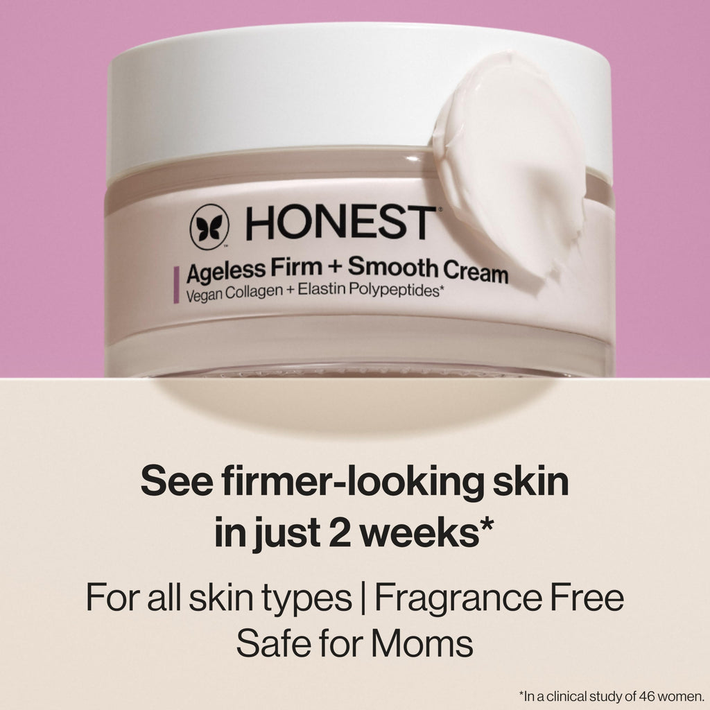Honest Beauty Ageless Firm and Smooth Cream | Powered by Vegan Collagen and Elastin Polypeptides | Firmer, Smoother Looking Skin | Fragrance Free, EWG Verified, Vegan, Cruelty-Free | 1.7 fl oz