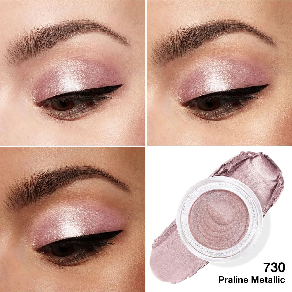 evpct Single Cream Eye Shadow Palette Pot Makeup for Older Women, Taupe Mauve Shimmer Glitter Metallic Monochrome Cream to Powder Eyeshadow Palette Eye Brightener, High Pigment Waterproof Blendable