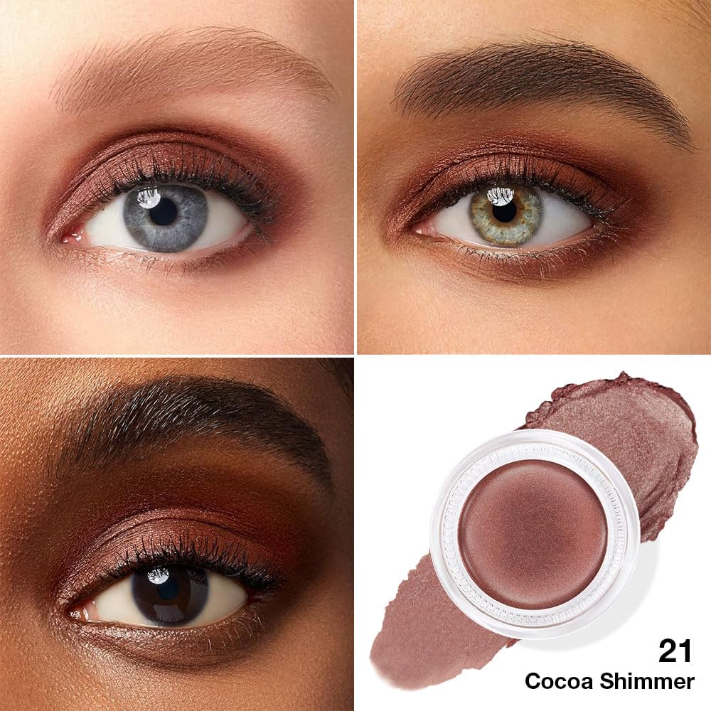 evpct Single Cream Eye Shadow Palette Pot Makeup for Older Women, Taupe Mauve Shimmer Glitter Metallic Monochrome Cream to Powder Eyeshadow Palette Eye Brightener, High Pigment Waterproof Blendable