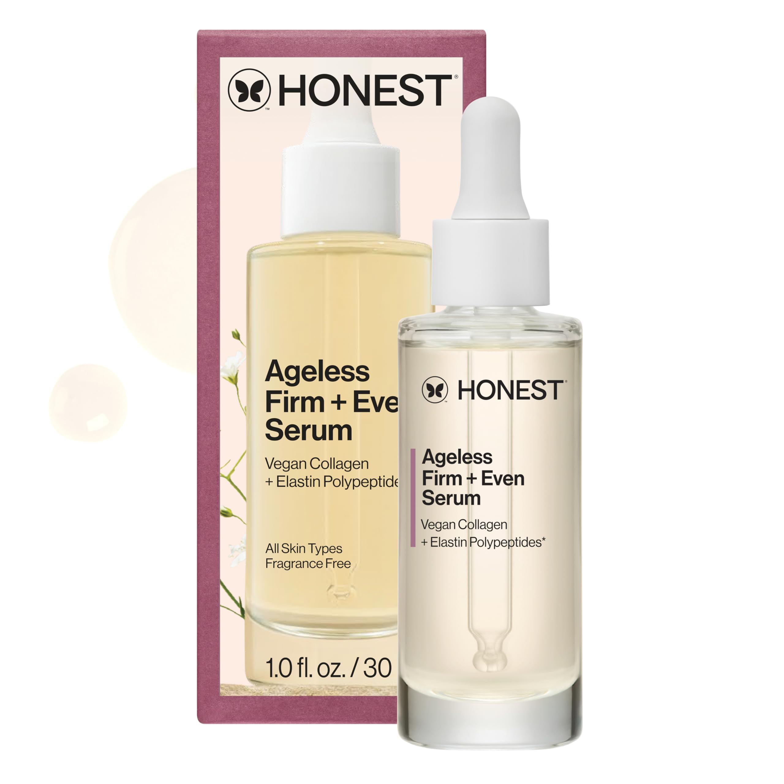Honest Beauty Ageless Firm and Smooth Cream | Powered by Vegan Collagen and Elastin Polypeptides | Firmer, Smoother Looking Skin | Fragrance Free, EWG Verified, Vegan, Cruelty-Free | 1.7 fl oz