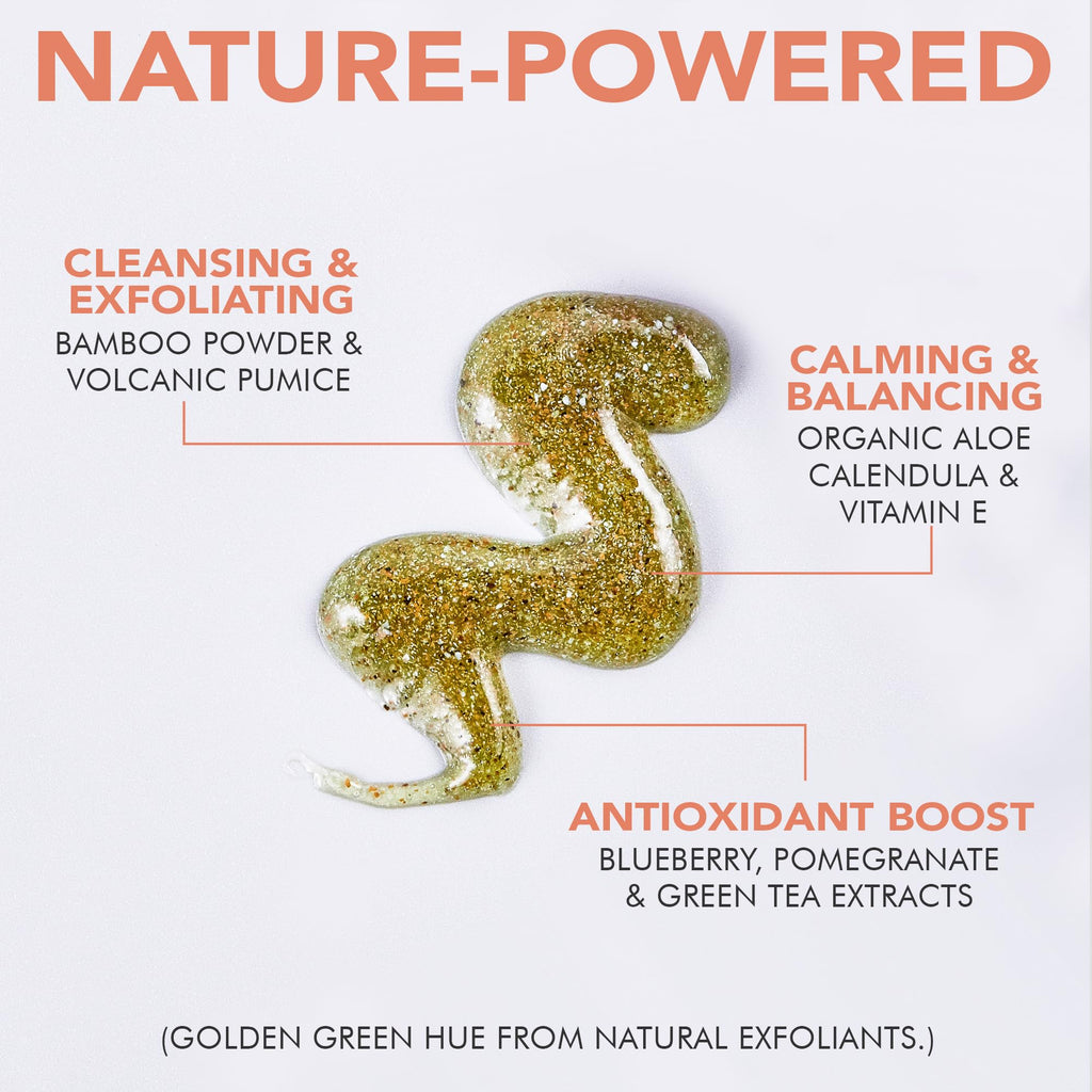 Facial Scrub Exfoliator - USA Made with Natural & Organic Ingredients, Gentle Exfoliating Face Wash for Sensitive & Acne Prone Skin, Microdermabrasion Scrub, Removes Dead Skin Cells (2 Fl Oz)